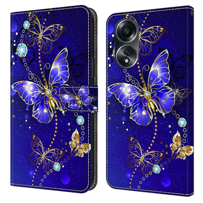 For Oppo A58 4G Leather Case 3D Pattern Printing Phone Cover