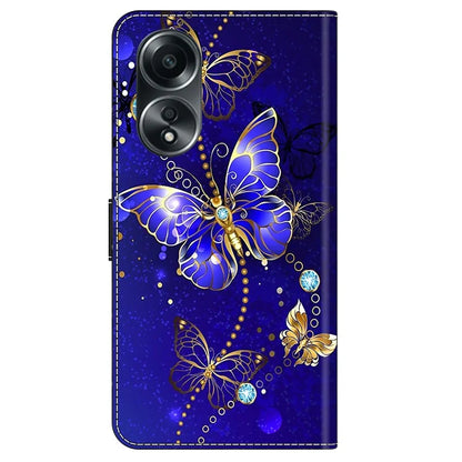 For Oppo A58 4G Leather Case 3D Pattern Printing Phone Cover