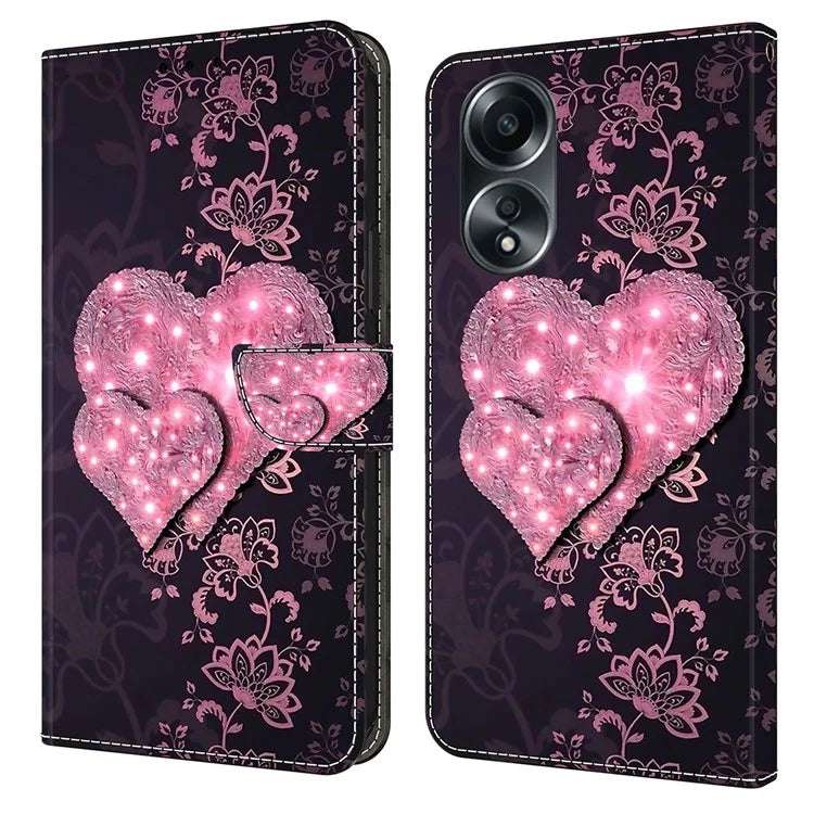For Oppo A58 4G Leather Case 3D Pattern Printing Phone Cover