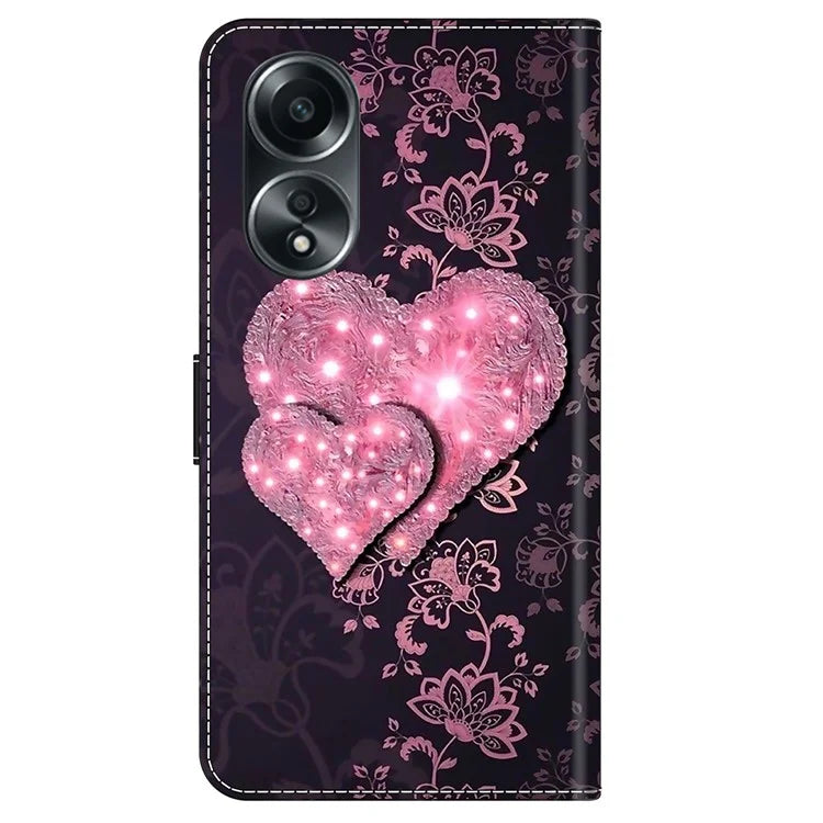 For Oppo A58 4G Leather Case 3D Pattern Printing Phone Cover
