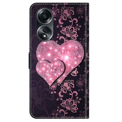 For Oppo A58 4G Leather Case 3D Pattern Printing Phone Cover