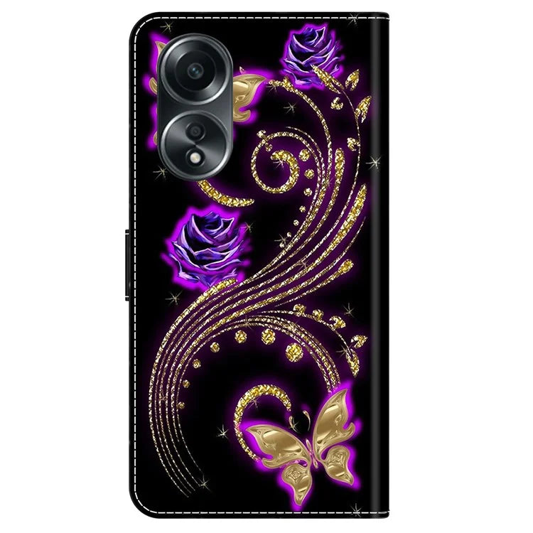 For Oppo A58 4G Leather Case 3D Pattern Printing Phone Cover