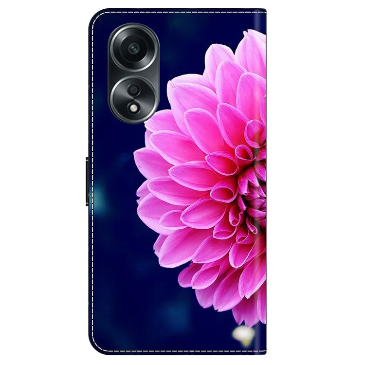 For Oppo A58 4G Leather Case 3D Pattern Printing Phone Cover