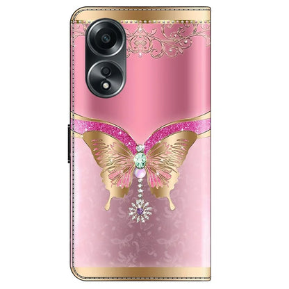 For Oppo A58 4G Leather Case 3D Pattern Printing Phone Cover
