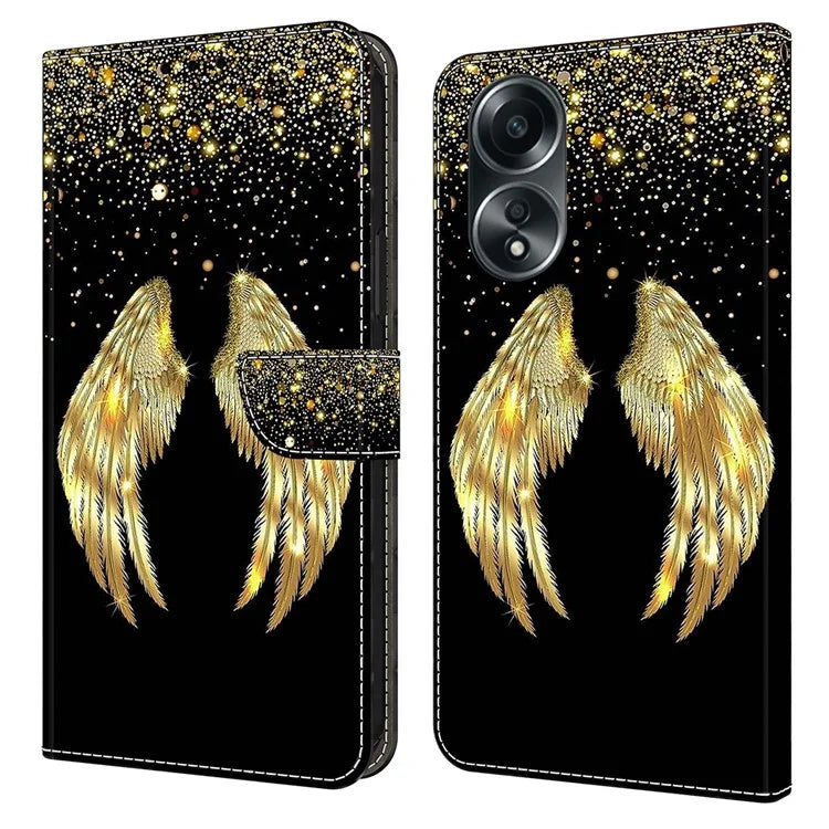 For Oppo A58 4G Leather Case 3D Pattern Printing Phone Cover