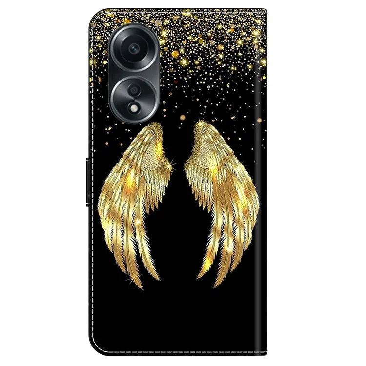 For Oppo A58 4G Leather Case 3D Pattern Printing Phone Cover