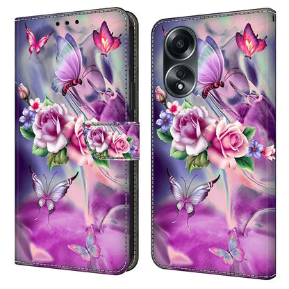 For Oppo A58 4G Leather Case 3D Pattern Printing Phone Cover