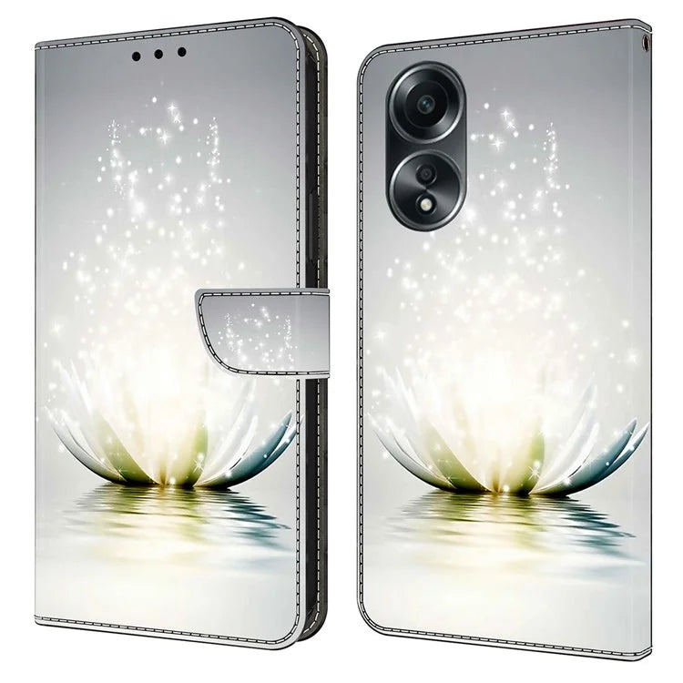 For Oppo A58 4G Leather Case 3D Pattern Printing Phone Cover