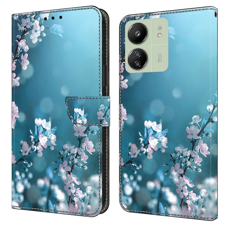 For Xiaomi Redmi 13C 4G / Poco C65 4G Case PU Leather Stand Wallet Cover