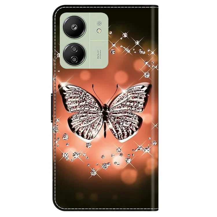 For Xiaomi Redmi 13C 4G / Poco C65 4G Case PU Leather Stand Wallet Cover
