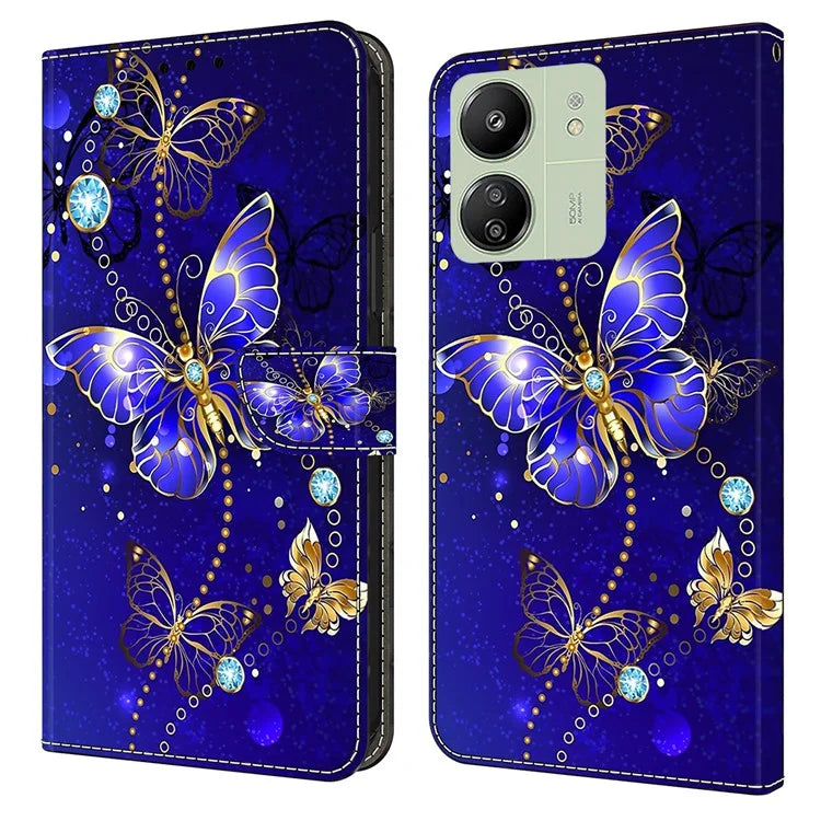 For Xiaomi Redmi 13C 4G / Poco C65 4G Case PU Leather Stand Wallet Cover