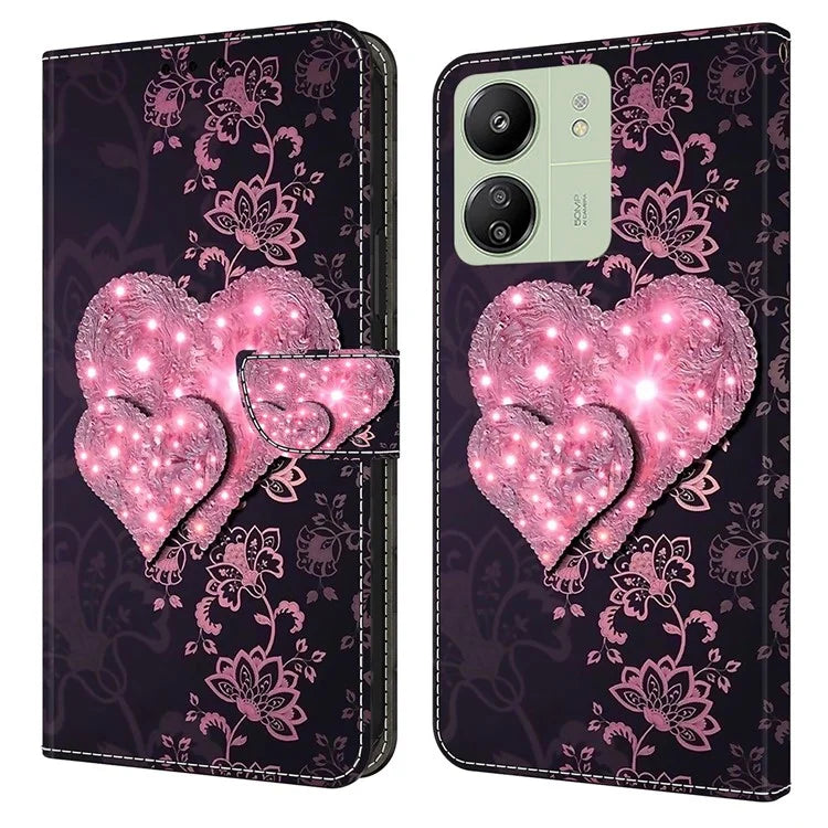 For Xiaomi Redmi 13C 4G / Poco C65 4G Case PU Leather Stand Wallet Cover