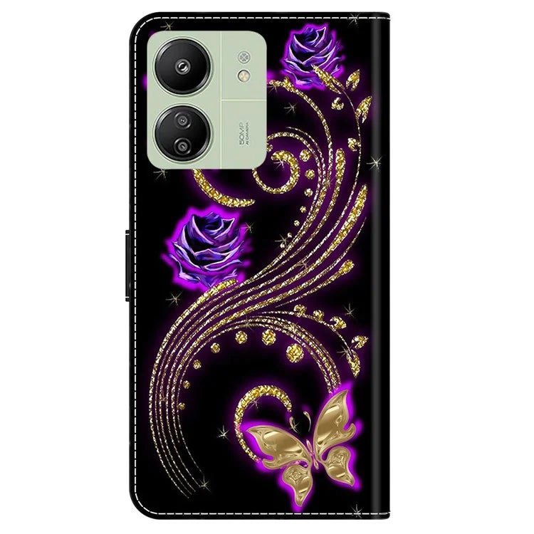 For Xiaomi Redmi 13C 4G / Poco C65 4G Case PU Leather Stand Wallet Cover