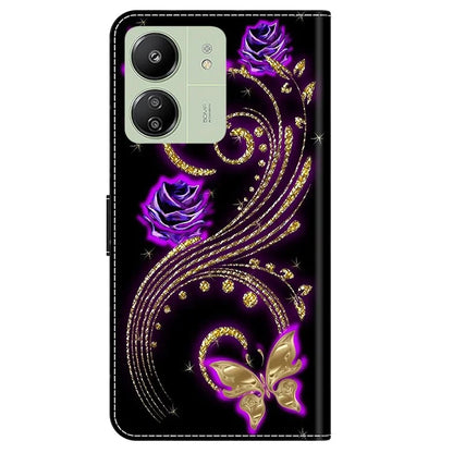 For Xiaomi Redmi 13C 4G / Poco C65 4G Case PU Leather Stand Wallet Cover