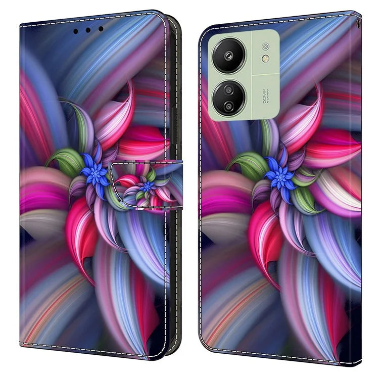 For Xiaomi Redmi 13C 4G / Poco C65 4G Case PU Leather Stand Wallet Cover