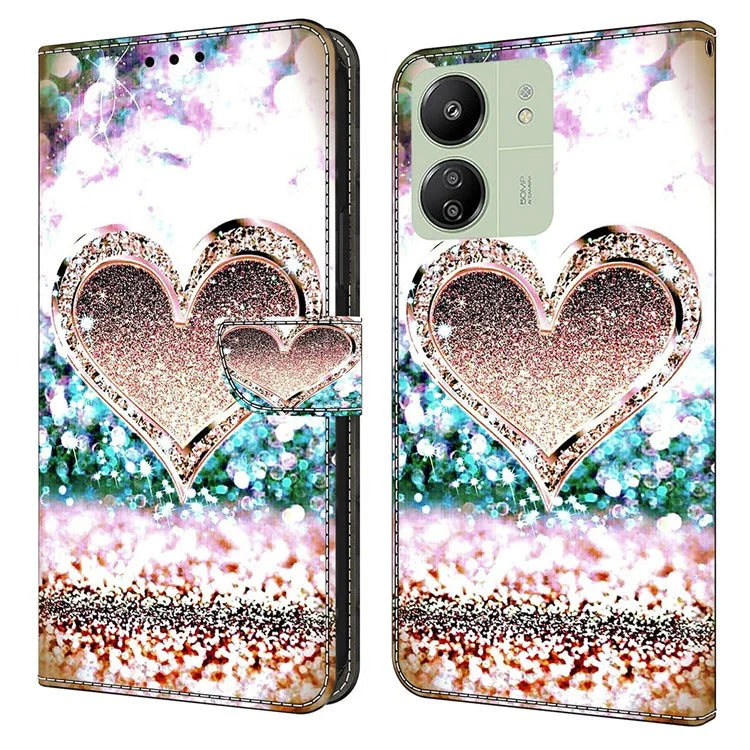 For Xiaomi Redmi 13C 4G / Poco C65 4G Case PU Leather Stand Wallet Cover