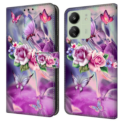 For Xiaomi Redmi 13C 4G / Poco C65 4G Case PU Leather Stand Wallet Cover