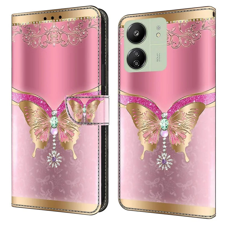 For Xiaomi Redmi 13C 4G / Poco C65 4G Case PU Leather Stand Wallet Cover