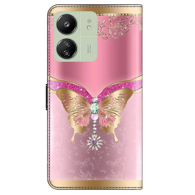 For Xiaomi Redmi 13C 4G / Poco C65 4G Case PU Leather Stand Wallet Cover