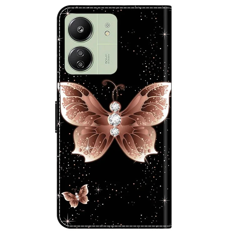 For Xiaomi Redmi 13C 4G / Poco C65 4G Case PU Leather Stand Wallet Cover
