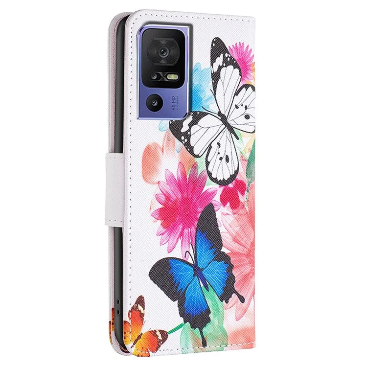 For TCL 40 SE Leather Case Pattern Printing Wallet Stand Cover