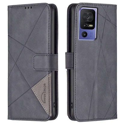 BINFEN COLOR BF05 For TCL 40 SE Wallet Case Magnetic Clasp Phone Cover