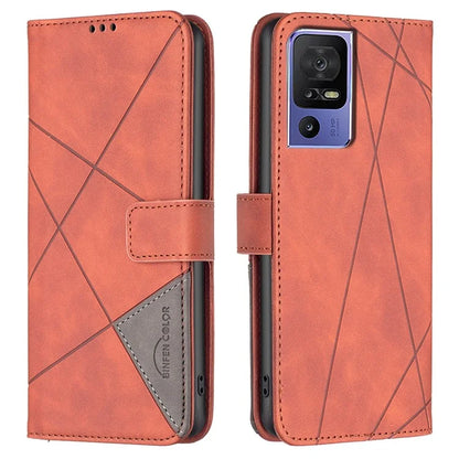 BINFEN COLOR BF05 For TCL 40 SE Wallet Case Magnetic Clasp Phone Cover