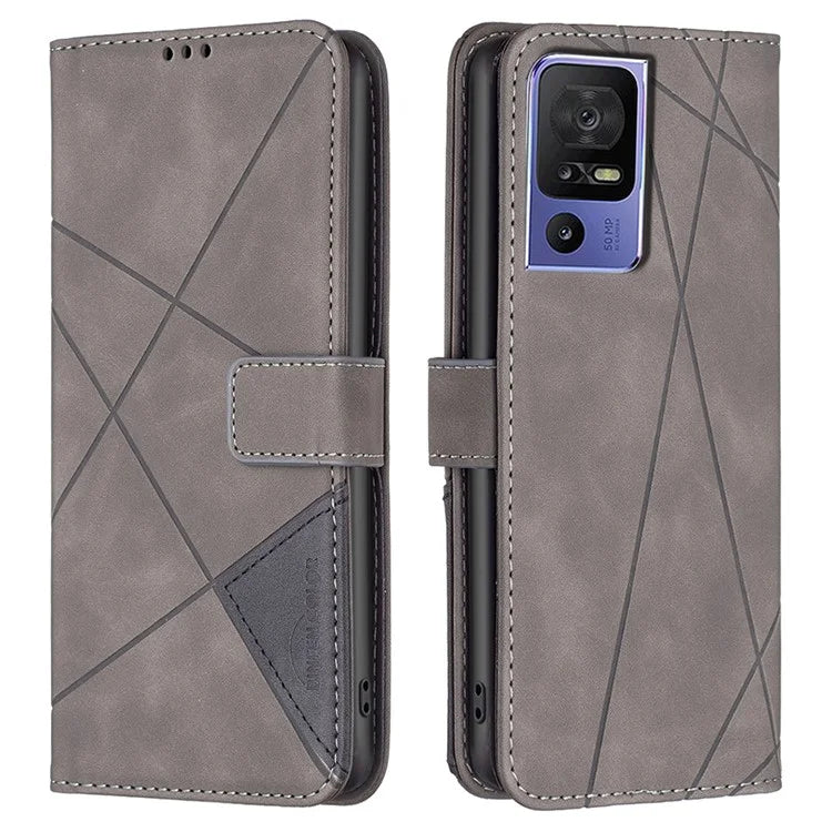 BINFEN COLOR BF05 For TCL 40 SE Wallet Case Magnetic Clasp Phone Cover