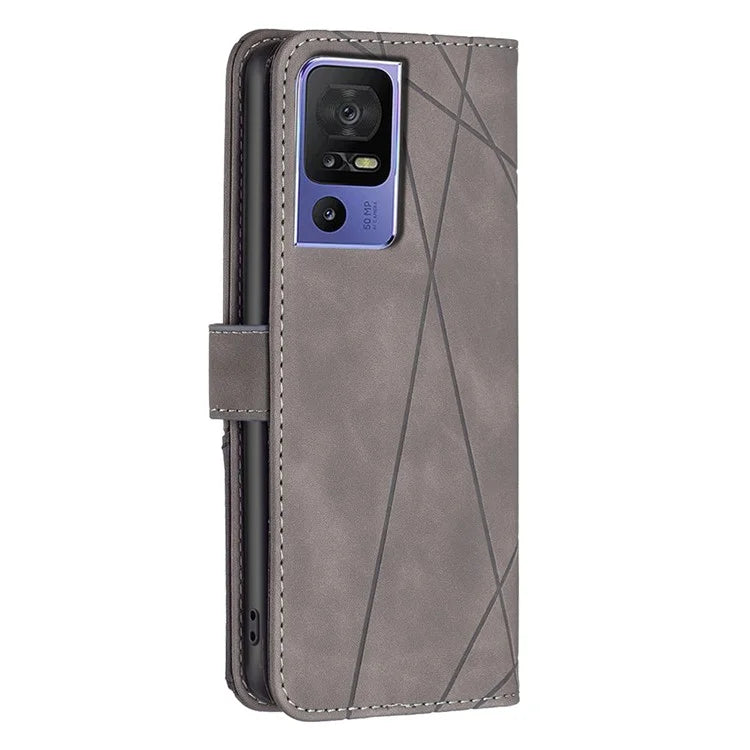 BINFEN COLOR BF05 For TCL 40 SE Wallet Case Magnetic Clasp Phone Cover