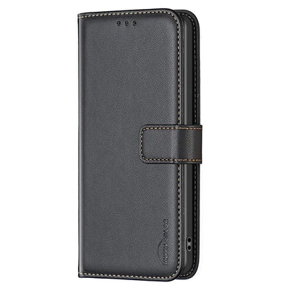 BINFEN COLOR BF17 For TCL 40 SE Leather Case Wallet Phone Stand Cover