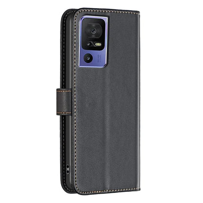 BINFEN COLOR BF17 For TCL 40 SE Leather Case Wallet Phone Stand Cover