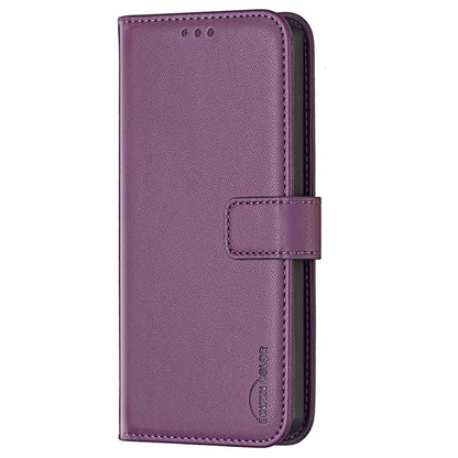 BINFEN COLOR BF17 For TCL 40 SE Leather Case Wallet Phone Stand Cover