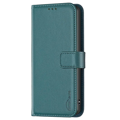 BINFEN COLOR BF17 For TCL 40 SE Leather Case Wallet Phone Stand Cover