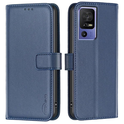 BINFEN COLOR BF17 For TCL 40 SE Leather Case Wallet Phone Stand Cover