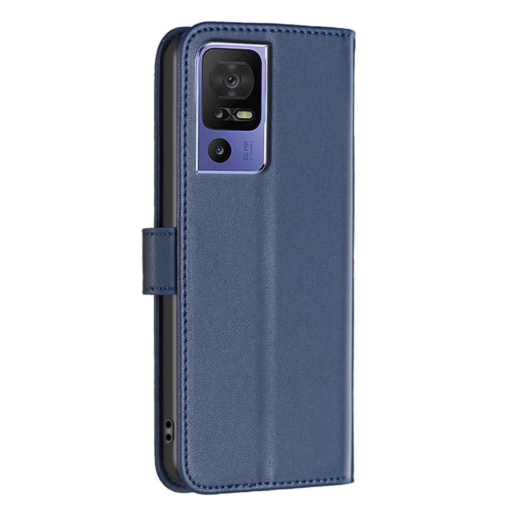 BINFEN COLOR BF17 For TCL 40 SE Leather Case Wallet Phone Stand Cover