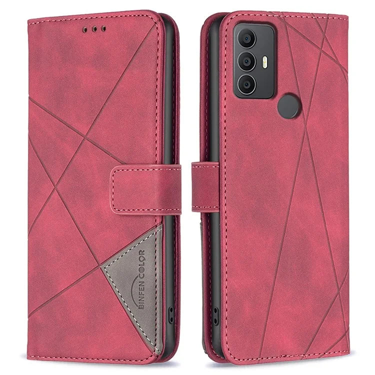 BINFEN COLOR BF05 For TCL 305 / 306 / 30 SE / 30E Phone Case PU Leather Flip Cover