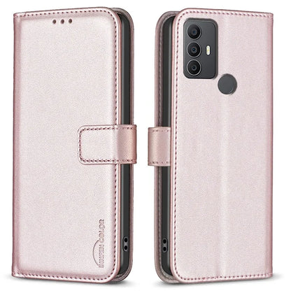 BINFEN COLOR BF17 For TCL 305 / 306 / 30 SE / 30E Leather Case Wallet Flip Phone Cover
