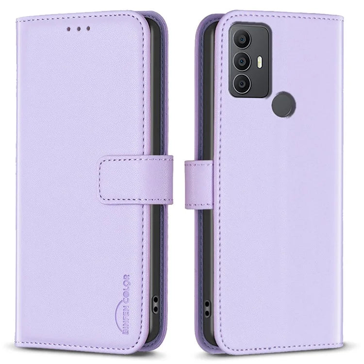 BINFEN COLOR BF17 For TCL 305 / 306 / 30 SE / 30E Leather Case Wallet Flip Phone Cover