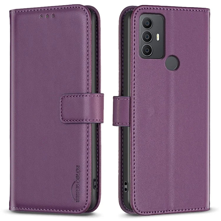BINFEN COLOR BF17 For TCL 305 / 306 / 30 SE / 30E Leather Case Wallet Flip Phone Cover