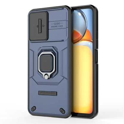 For Xiaomi Redmi 13C 4G / Poco C65 4G Case Kickstand Phone Cover with Slide Lens Lid
