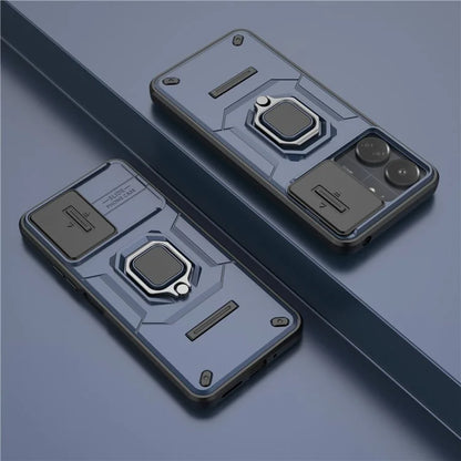 For Xiaomi Redmi 13C 4G / Poco C65 4G Case Kickstand Phone Cover with Slide Lens Lid