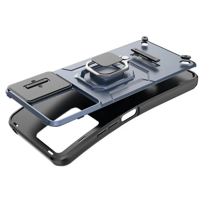 For Xiaomi Redmi 13C 4G / Poco C65 4G Case Kickstand Phone Cover with Slide Lens Lid
