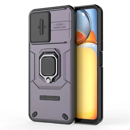 For Xiaomi Redmi 13C 4G / Poco C65 4G Case Kickstand Phone Cover with Slide Lens Lid