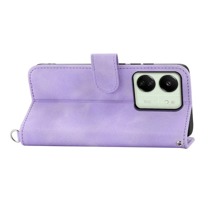 For Xiaomi Redmi 13C 4G / Poco C65 4G Case Skin Touch Flower Imprinted Phone Wallet Cover