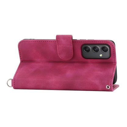 For Samsung Galaxy A35 5G Cell Phone Case TPU+PU Leather Flower Imprinted Cover with Straps