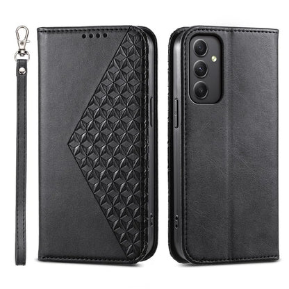 For Samsung Galaxy A35 5G Case Splicing Rhombus PU Leather+TPU Wallet Cover