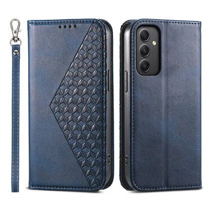 For Samsung Galaxy A35 5G Case Splicing Rhombus PU Leather+TPU Wallet Cover