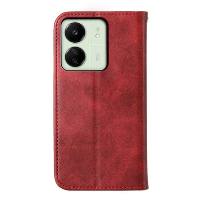 For Xiaomi Redmi 13C 4G / Poco C65 4G Case Imprinted Rhombus Pattern PU Leather Mobile Phone Cover