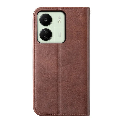 For Xiaomi Redmi 13C 4G / Poco C65 4G Case Imprinted Rhombus Pattern PU Leather Mobile Phone Cover
