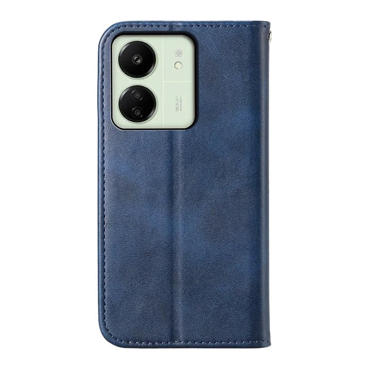 For Xiaomi Redmi 13C 4G / Poco C65 4G Case Imprinted Rhombus Pattern PU Leather Mobile Phone Cover